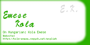 emese kola business card